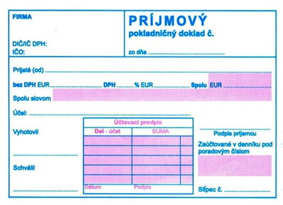 Príimový pokladničný doklad A6