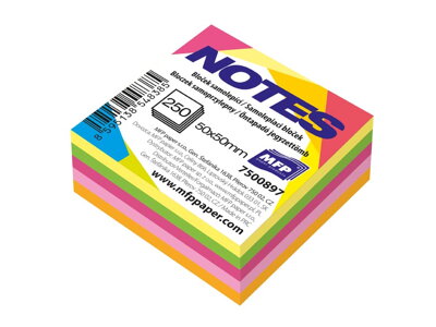 Samolepiaci bloček NOTES,50x50mm 250 listov mix 5 farieb neón