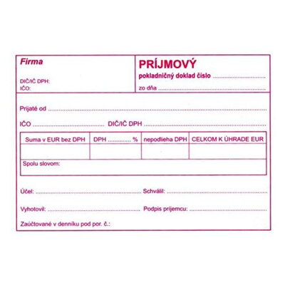 Príjmový pokladničný doklad pre JÚ s DPH