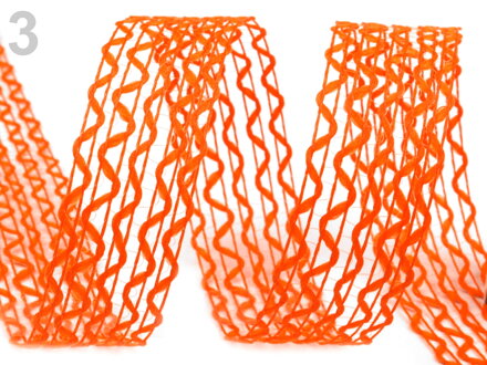 Dekoračná stuha, krajková 35mm, oranžová