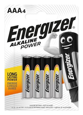 Batérie, AAA mikrotužková, 4 ks, ENERGIZER "Alkaline Power"