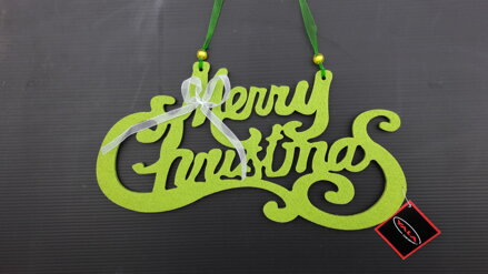 Vianočná dekorácia z filcu - MERRY CHRISTMAS