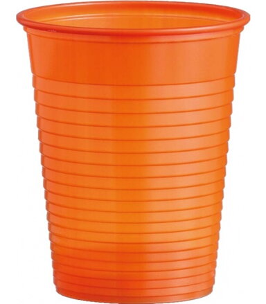 Plastový pohár jednorázový, oranžový