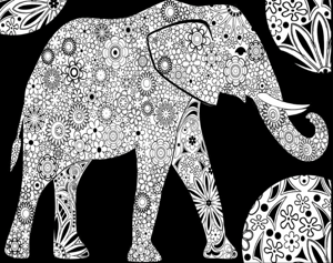 Kreatívny set na malovanie obrázka s fixkami, slon