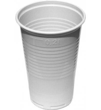 Jednorázový plastový pohár 2dcl, biely