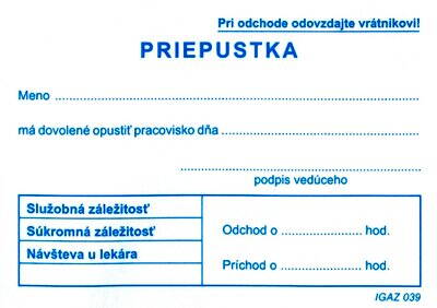 Priepustka A7