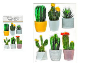 Samolepiaca dekorácia 10481 plastická 3D kaktusy 29 x 49 cm