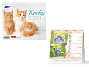 Kalendár 2023 stolový mini Kočky
