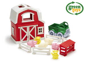 Green Toys Farma s domečkem, autíčkem a zvířátky W009287