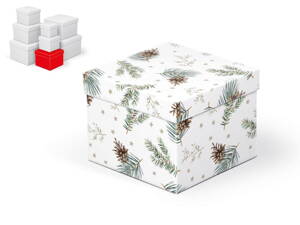 Krabica darčeková vianočná C-V006-D 14x14x11cm
