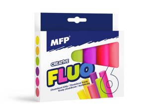 Kriedy M chodníkové fluo guľaté 6ks mix farieb - škatuľka