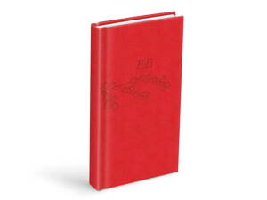 Diár 2023 D802 PU red 90x170 mm