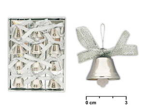 Zvončeky strieborné 12ks 2,5cm AY10- B001 S