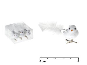 Vtáčik s glitrom a perím set 5cm/3ks