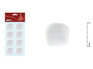 Guličky biele bavlnené set 5cm/8ks