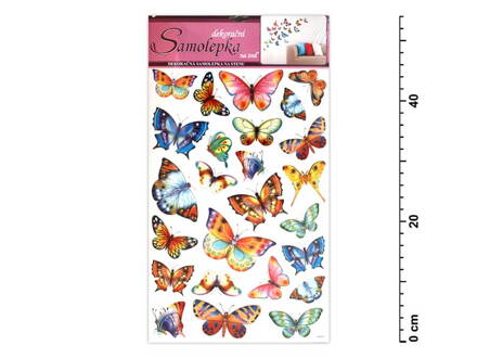 Samolepiaca dekorácia 10142 farební motýli 53x29cm