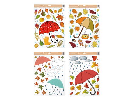 Okenná fólia 6890 jesenný dáždniky 35 x 50 cm