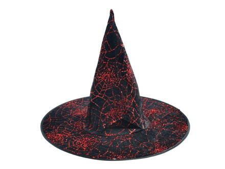 Klobúk čarodejnícky čierno-červený 32x32cm