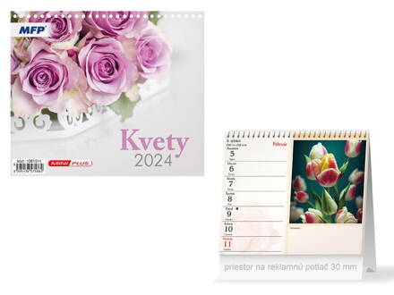 SK Kalendár 2024 stolový mini Kvety