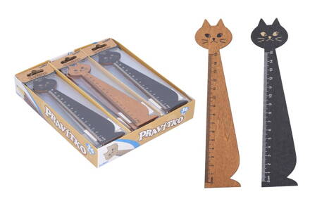 Pravítko W020190 drevené 15 cm  - Mačka