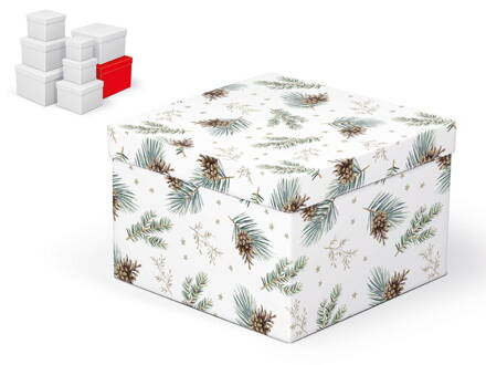 Krabica darčeková vianočná C-V006-H 22x22x15cm