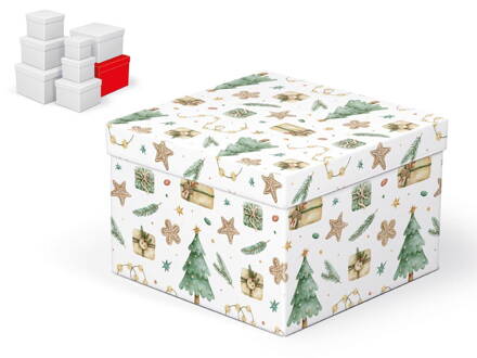 Krabica darčeková vianočná C-V007-H 22x22x15cm