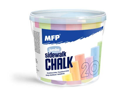 Kriedy M chodnik.guľaté 20ks mix farieb - kyblík