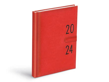 Diár 2024 D801 PU denný red s magnetom