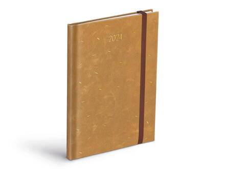 Diár 2024 T805 PU týždenný brown s gumkou