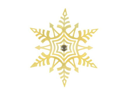 Vločka zlatá záves vianočný plech. 8cm 1805B-129.10/001