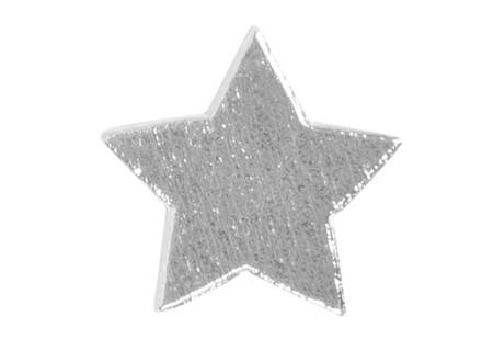 Dekorácia hviezda 24ks strieborná 2,5cm lepiaca