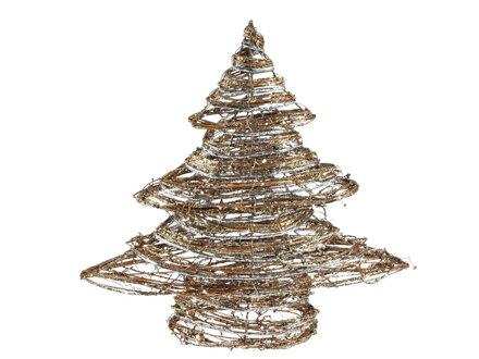 Stromček ratan zlatý vianočný 30cm R3835