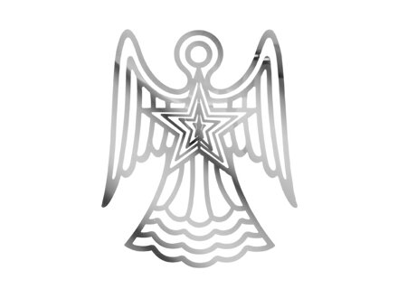 Anjel strieborný záves vianočný plech. 9,9x12,1cm 1804B-18(12CM)