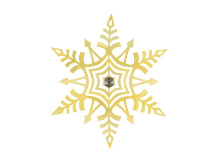 Vločka zlatá záves vianočný plech. 8cm 1805B-129.10/001