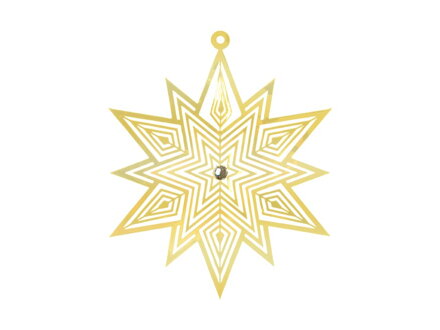 Vločka zlatá záves vianočný plech. 11cm 1804B-14(12CM).10/001