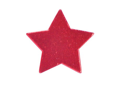 Dekorácia hviezda 24ks červená 2,5cm lepiaca