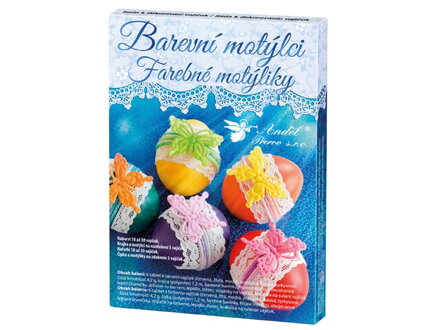 Sada 7724 na dekorovanie vajíčok - farebné motýle