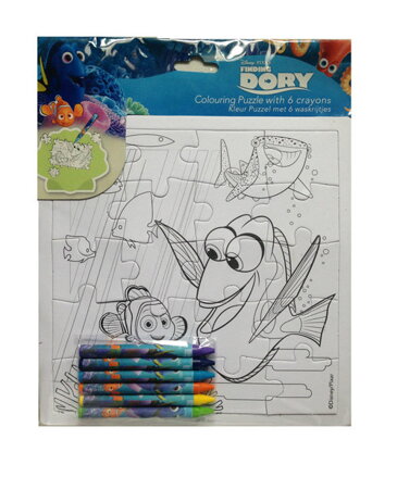 Omaľovánka  puzzle s voskovkami Disney