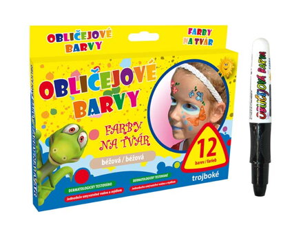 Farby na tvár,čierna,biela,oranžová