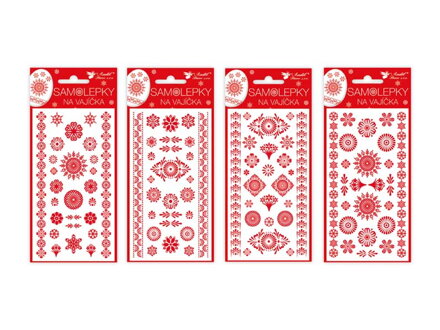 Veľkonočné samolepky na vajíčka 833 gelové červené 19 x 9cm