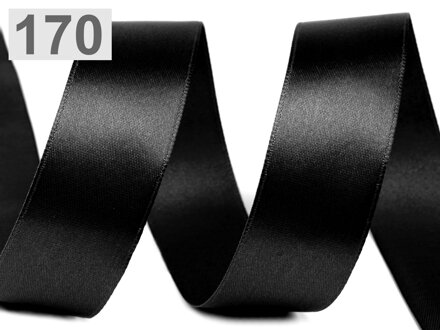 Stuha atlasová 25mm čierna