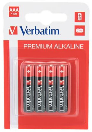 Batéria, AAA, mikrotužková, 4 ks, VERBATIM "Premium"