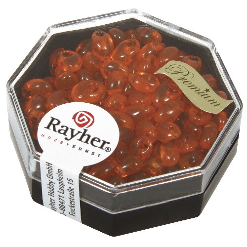 Priesvitné korálky Magatama, oranžové