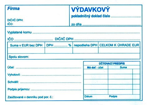 Výdavkový pokl.doklad A6 samoprepisovací