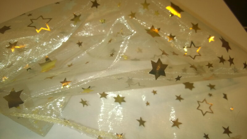 Organza vianočná krémová, 34cm