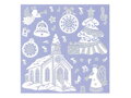 Samolepka vianočná so strieborným glitrom 180x180mm