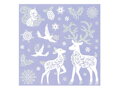 Samolepka vianočná so strieborným glitrom 180x180mm
