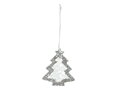 Ozdoby drevené biele s glitrom 4ks/7,5cm mix