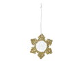 Ozdoby drevené biele s glitrom 4ks/7,5cm mix
