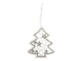 Ozdoby drevené biele s glitrem 9ks/7,5cm mix